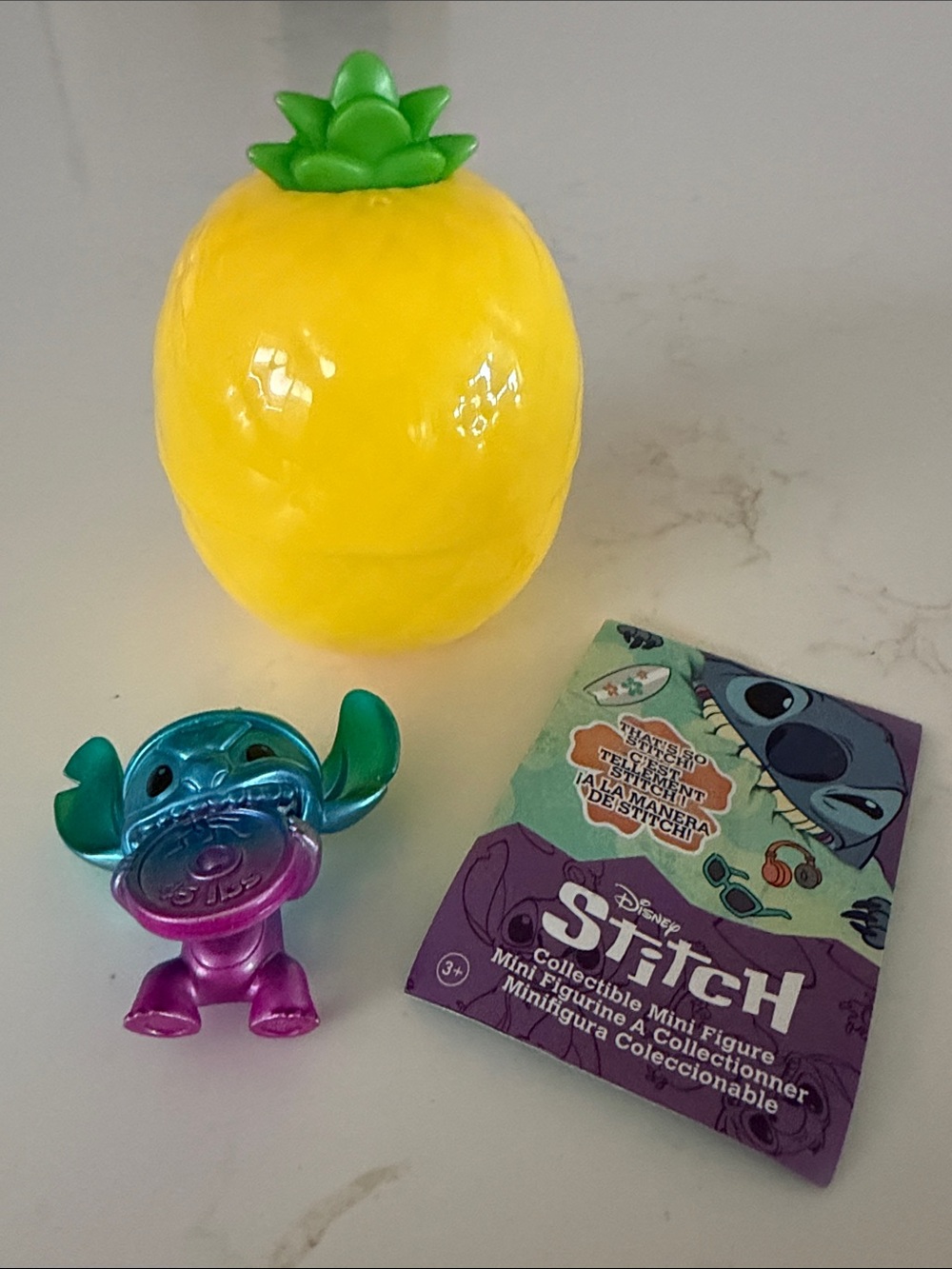 3/$20 Disney Stitch Mini Figure with Yellow Pineapple Accessory